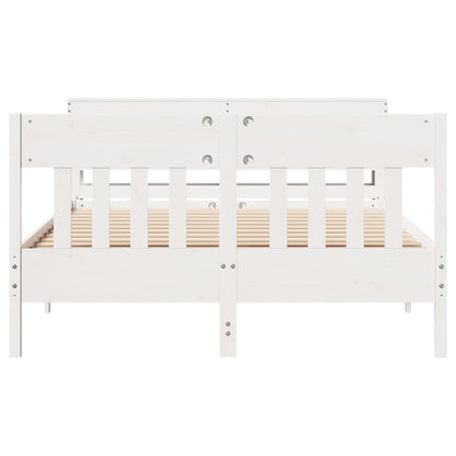 Bed Frame without Mattress White 120x200 cm Solid Wood Pine