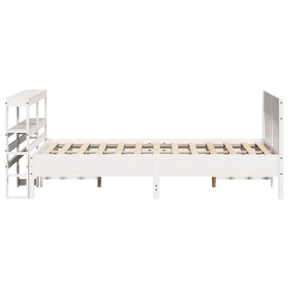 Bed Frame without Mattress White 120x200 cm Solid Wood Pine