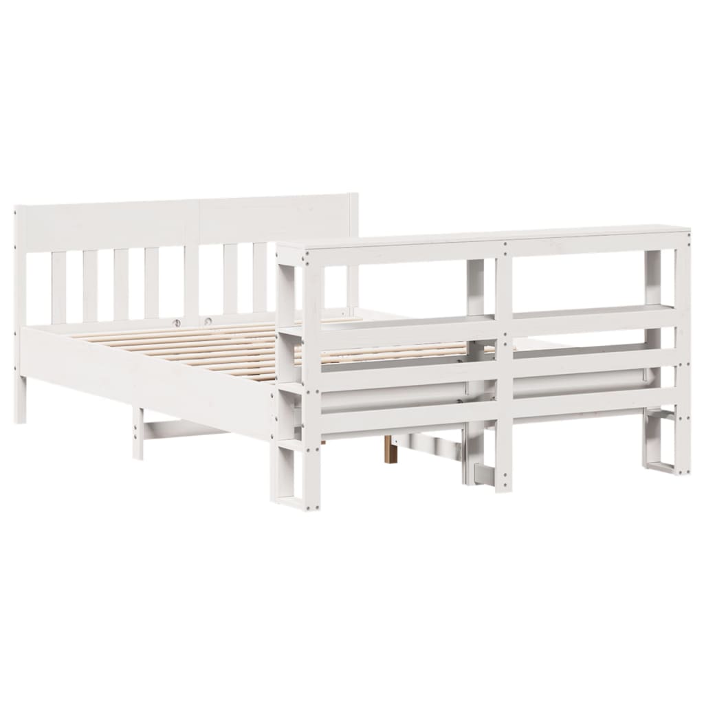 Bed Frame without Mattress White 120x200 cm Solid Wood Pine