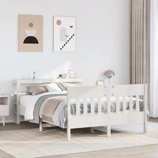 Bed Frame without Mattress White 120x190 cm Small Double Solid Wood Pine