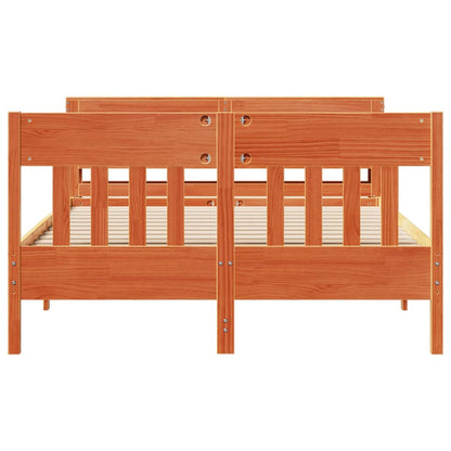 Bed Frame without Mattress Wax Brown 120x190 cm Small Double Solid Wood Pine