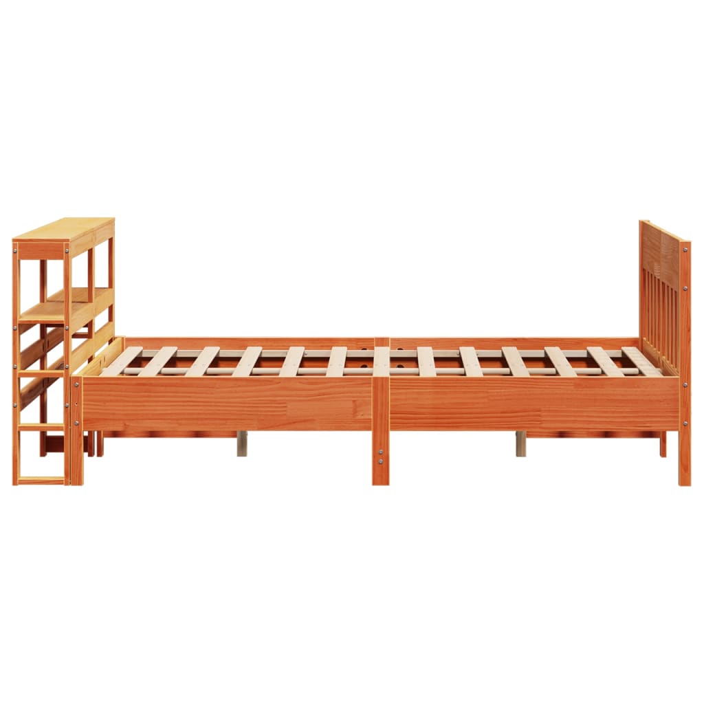 Bed Frame without Mattress Wax Brown 120x190 cm Small Double Solid Wood Pine