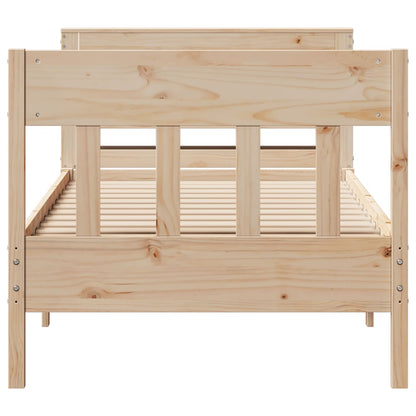 Bed Frame without Mattress 75x190 cm Small Single Solid Wood Pine