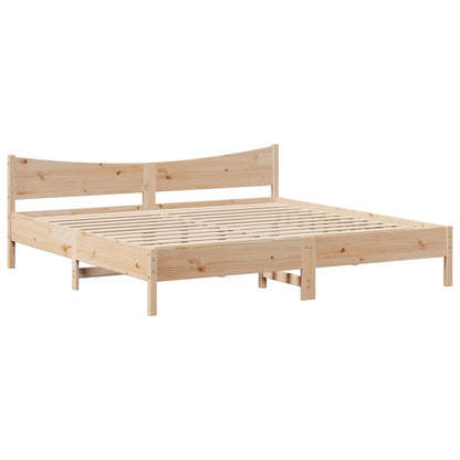 Bed Frame with Headboard 200x200 cm Solid Wood Pine