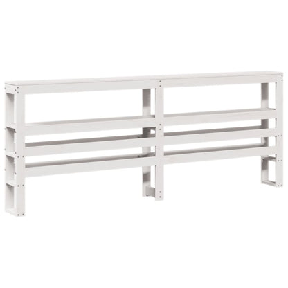 Bed Frame with Headboard White 200x200 cm Solid Wood Pine
