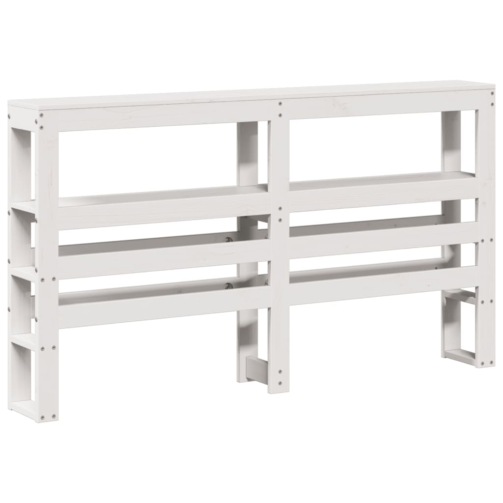 Bed Frame with Headboard White 140x190 cm Solid Wood Pine