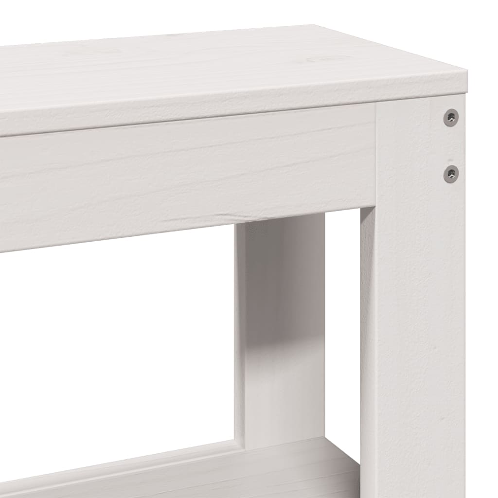 Bed Frame with Headboard White 140x190 cm Solid Wood Pine