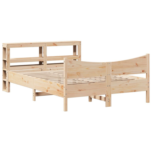 Bed Frame with Headboard 120x190 cm Small Double Solid Wood Pine