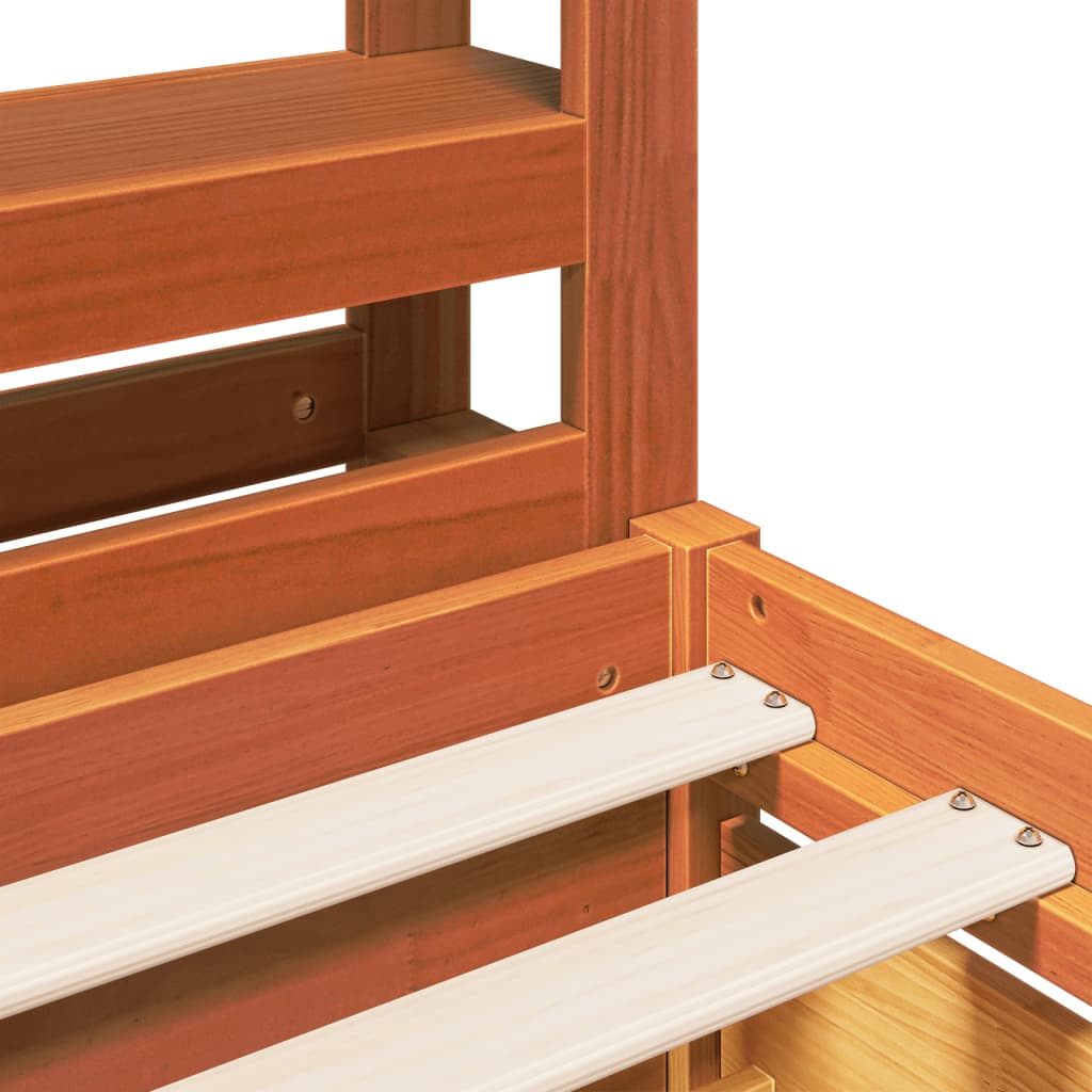 Bed Frame without Mattress Wax Brown 100x200 cm Solid Wood Pine