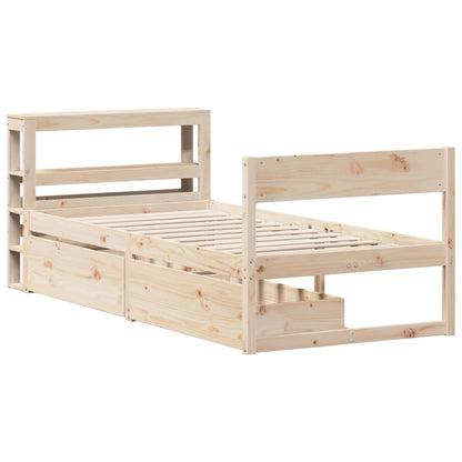 Bed Frame without Mattress 90x200 cm Solid Wood Pine