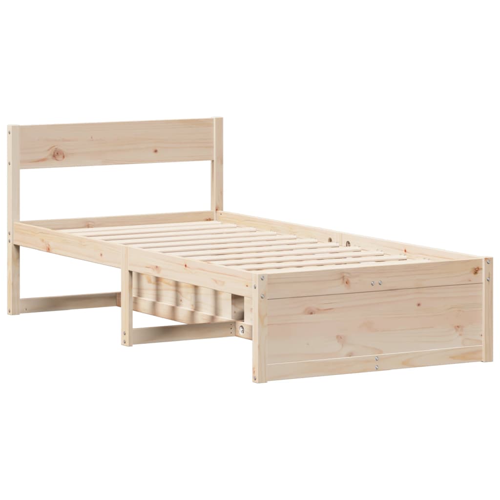 Bed Frame without Mattress 90x200 cm Solid Wood Pine