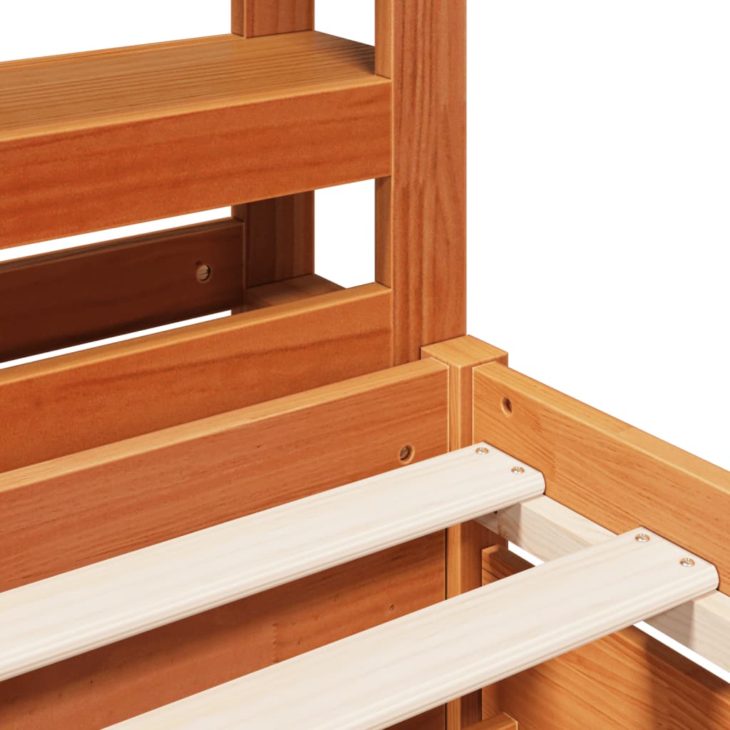 Bed Frame without Mattress Wax Brown 140x190 cm Solid Wood Pine