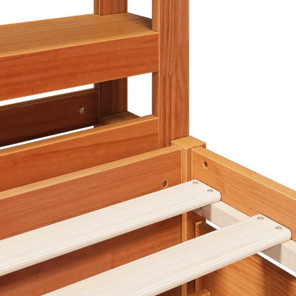 Bed Frame without Mattress Wax Brown 120x190 cm Small Double Solid Wood Pine