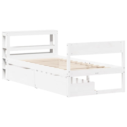 Bed Frame without Mattress White 75x190 cm Small Single Solid Wood Pine