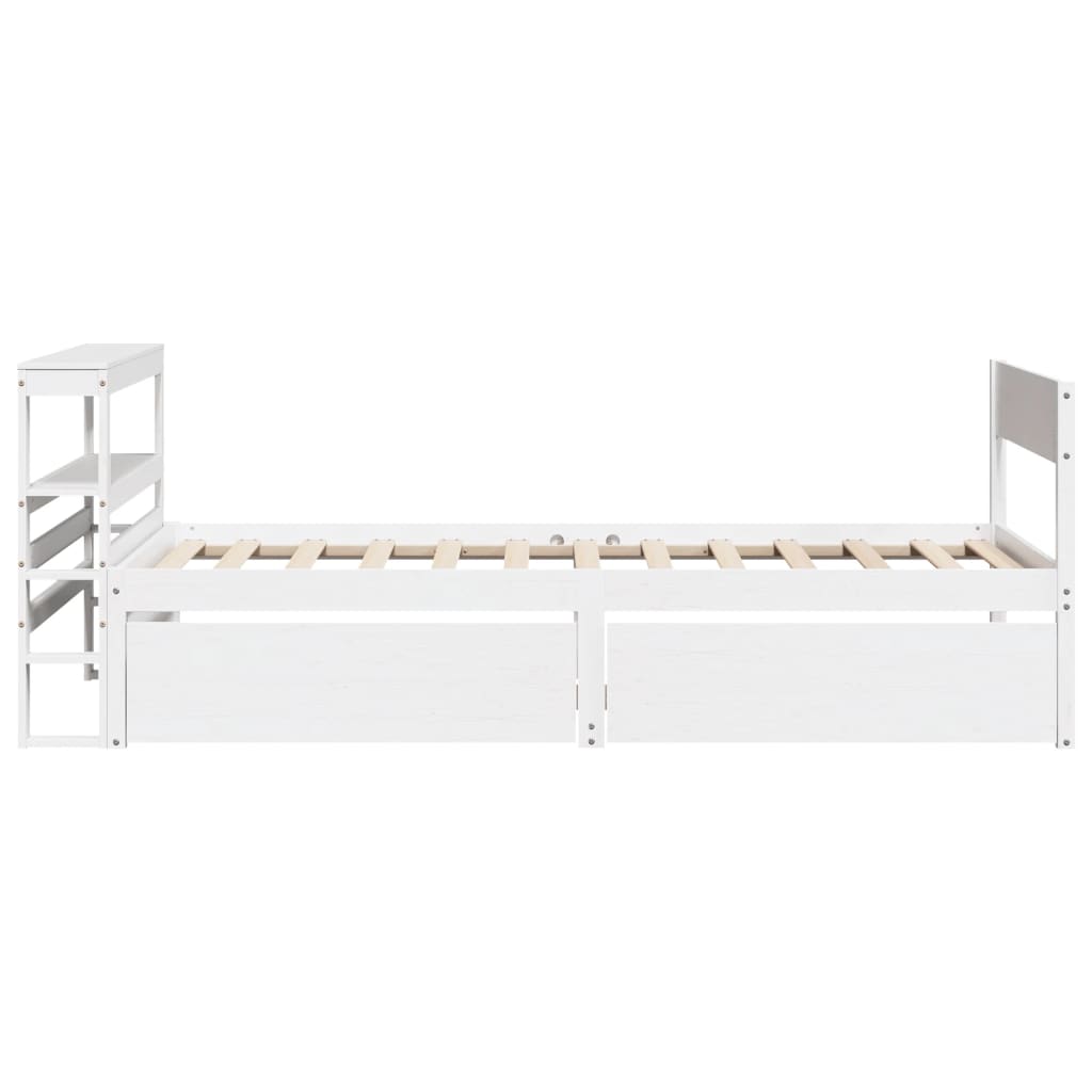 Bed Frame without Mattress White 75x190 cm Small Single Solid Wood Pine