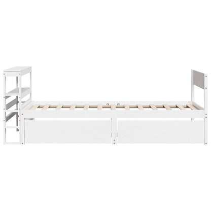 Bed Frame without Mattress White 75x190 cm Small Single Solid Wood Pine
