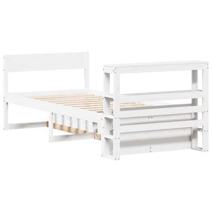 Bed Frame without Mattress White 75x190 cm Small Single Solid Wood Pine