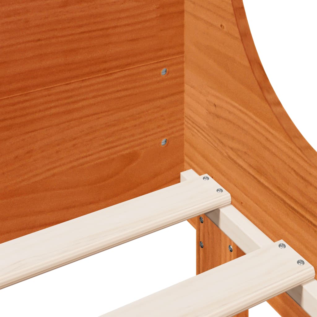 Bed Frame without Mattress Wax Brown 180x200 cm Super King Solid Wood Pine