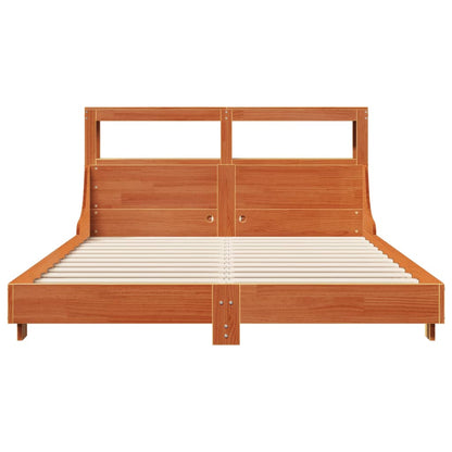 Bed Frame without Mattress Wax Brown 140x200 cm Solid Wood Pine