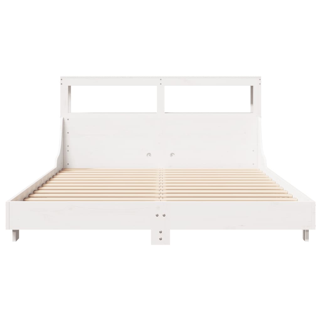 Bed Frame without Mattress White 120x200 cm Solid Wood Pine