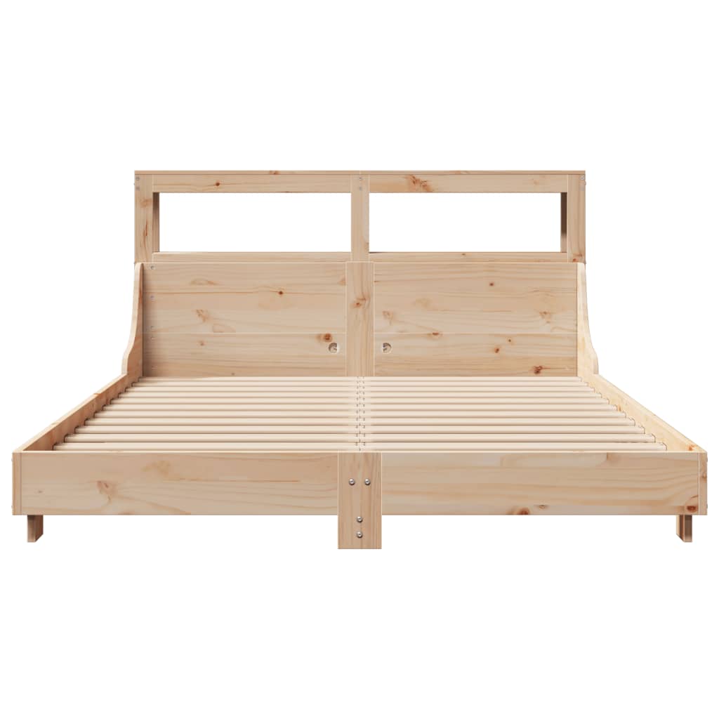 Bed Frame without Mattress 140x190 cm Solid Wood Pine