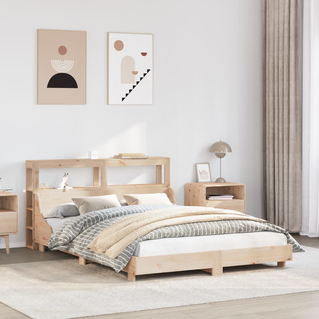 Bed Frame without Mattress 140x190 cm Solid Wood Pine