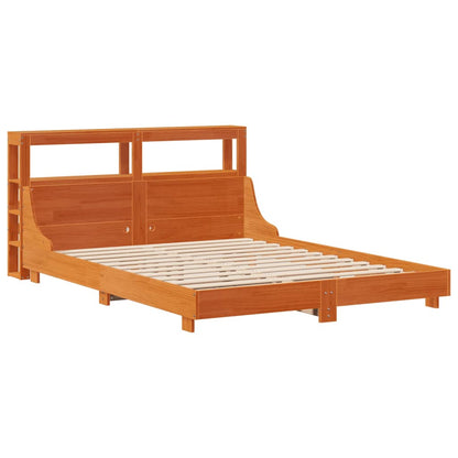 Bed Frame without Mattress Wax Brown 120x190 cm Small Double Solid Wood Pine