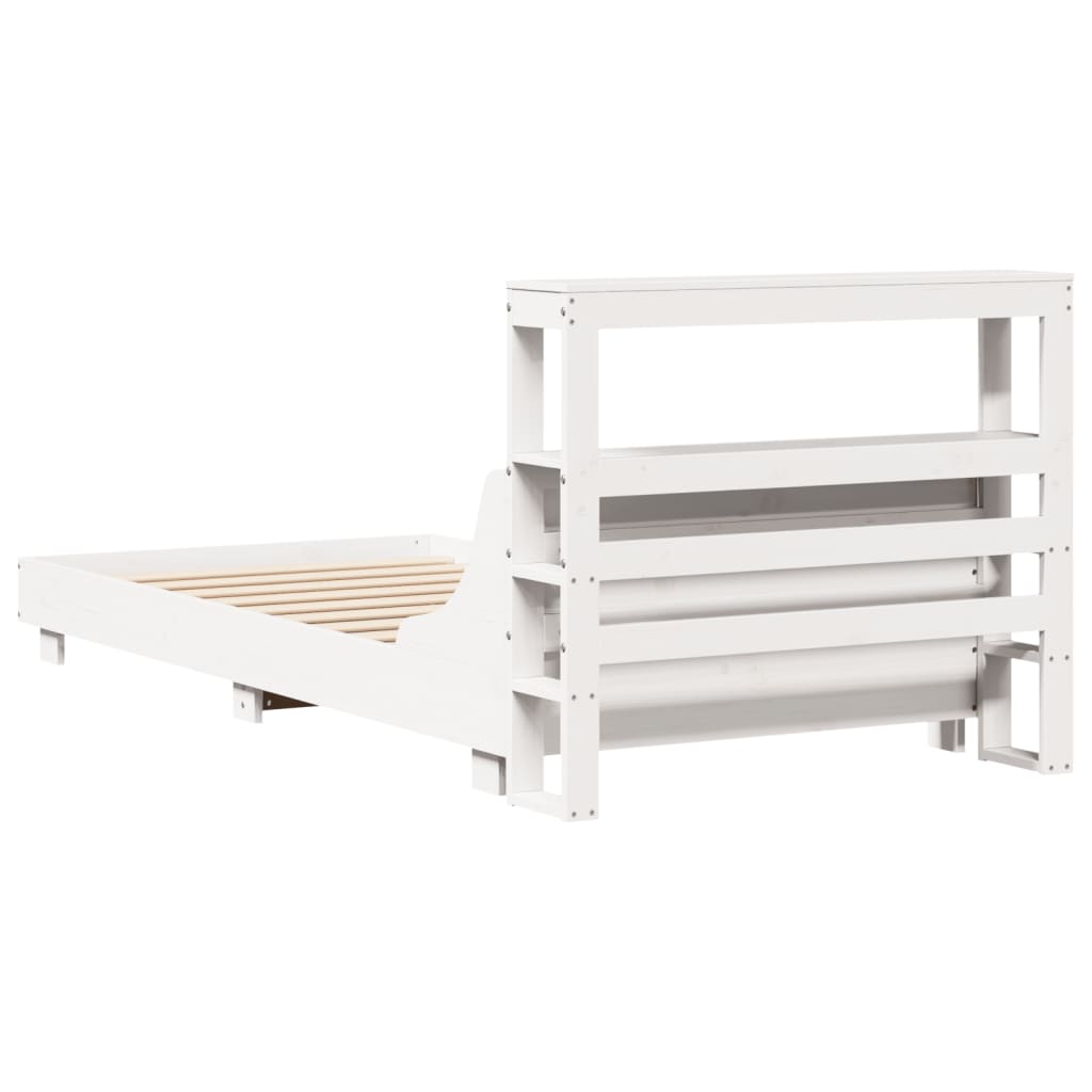 Bed Frame without Mattress White 75x190 cm Small Single Solid Wood Pine