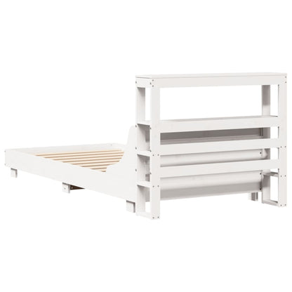 Bed Frame without Mattress White 75x190 cm Small Single Solid Wood Pine