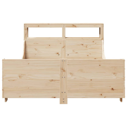Bed Frame without Mattress 150x200 cm King Size Solid Wood Pine