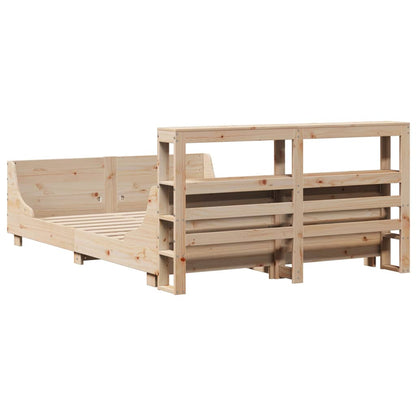 Bed Frame without Mattress 150x200 cm King Size Solid Wood Pine