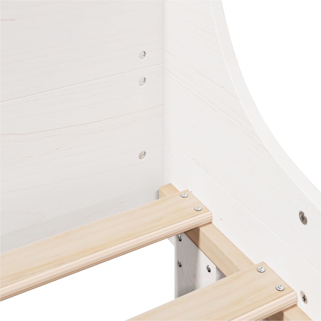 Bed Frame without Mattress White 150x200 cm King Size Solid Wood Pine