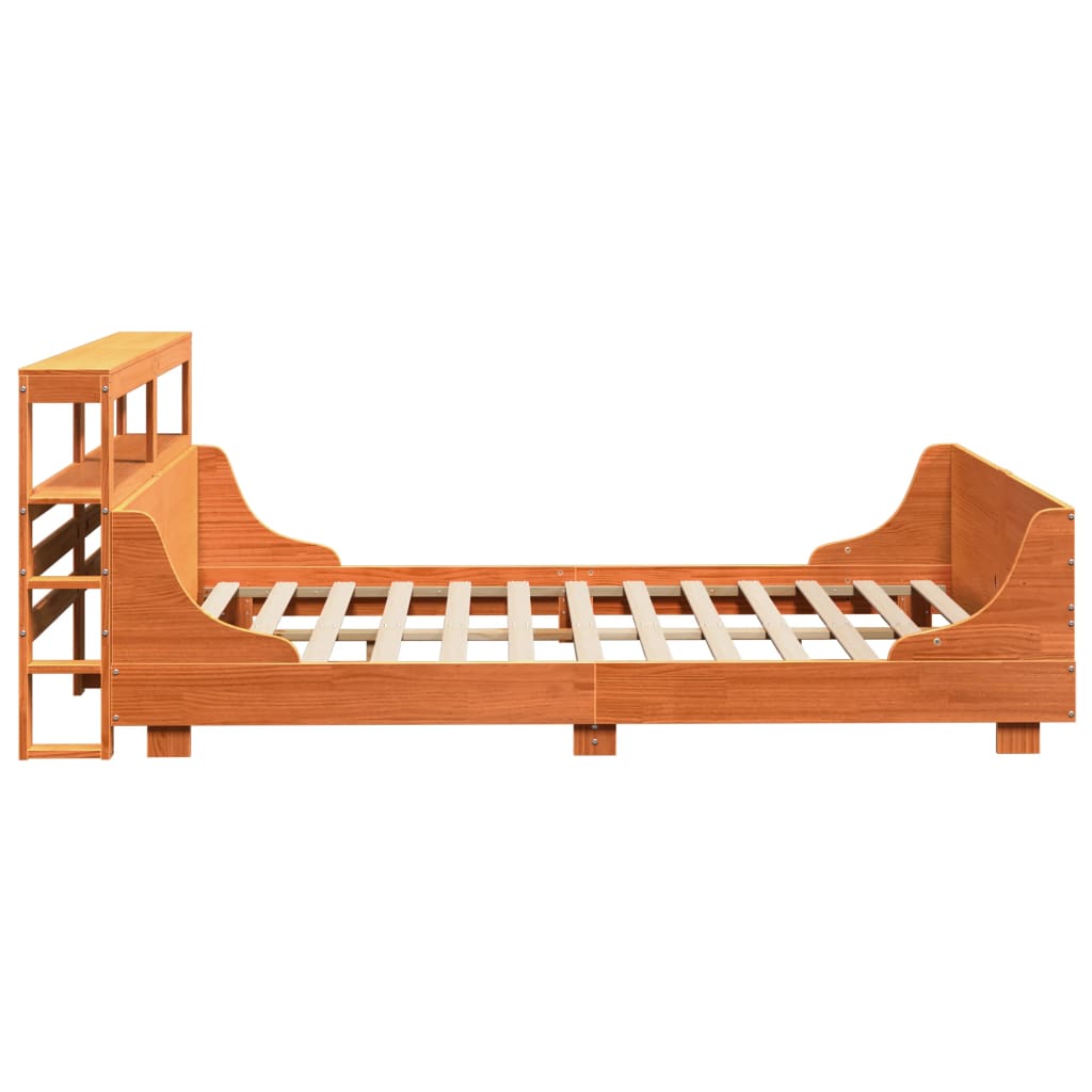 Bed Frame without Mattress Wax Brown 120x200 cm Solid Wood Pine