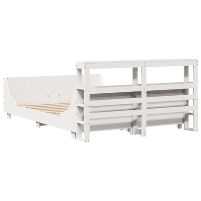 Bed Frame without Mattress White 120x190 cm Small Double Solid Wood Pine