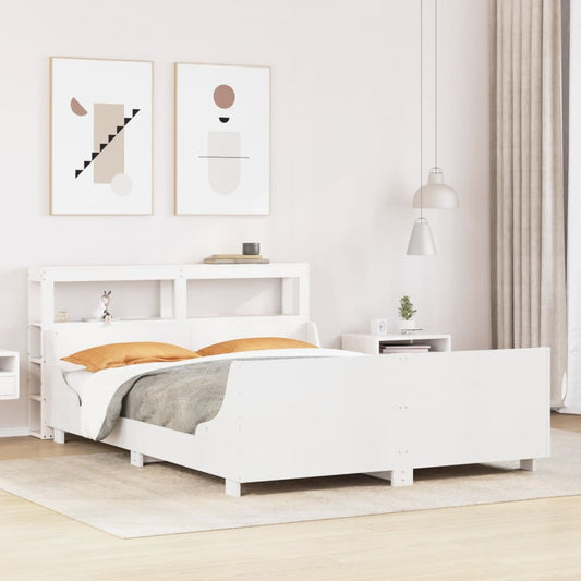 Bed Frame without Mattress White 120x190 cm Small Double Solid Wood Pine