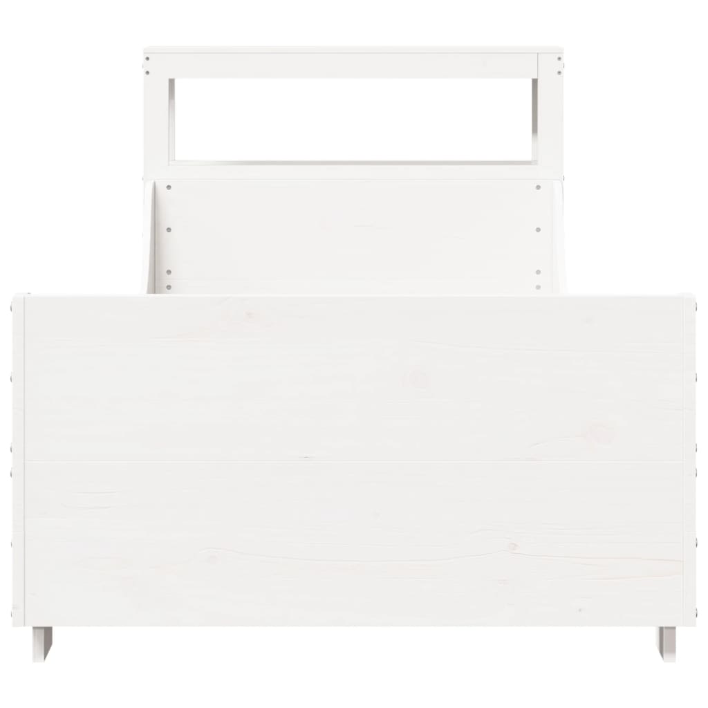 Bed Frame without Mattress White 75x190 cm Small Single Solid Wood Pine