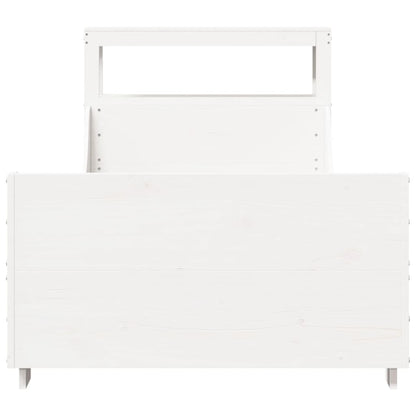 Bed Frame without Mattress White 75x190 cm Small Single Solid Wood Pine