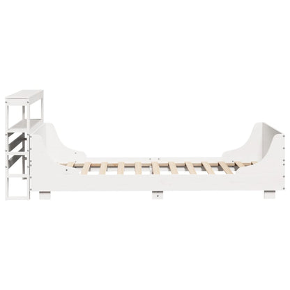 Bed Frame without Mattress White 75x190 cm Small Single Solid Wood Pine