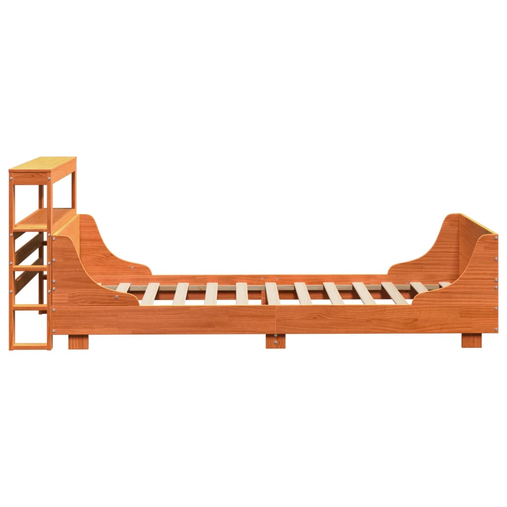 Bed Frame without Mattress Wax Brown 75x190 cm Small Single Solid Wood Pine