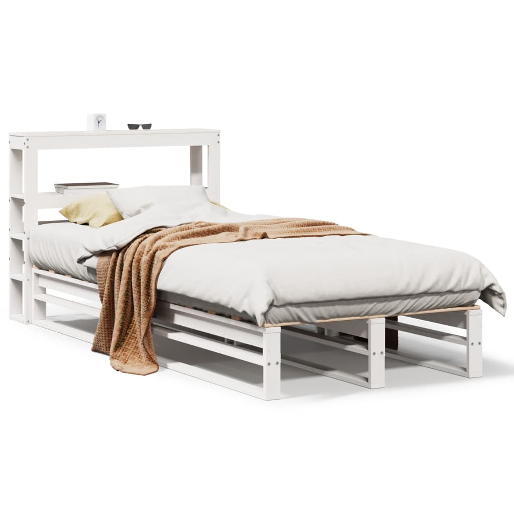 Bed Frame without Mattress White 90x200 cm Solid Wood Pine