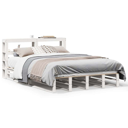 Bed Frame without Mattress White 120x200 cm Solid Wood Pine