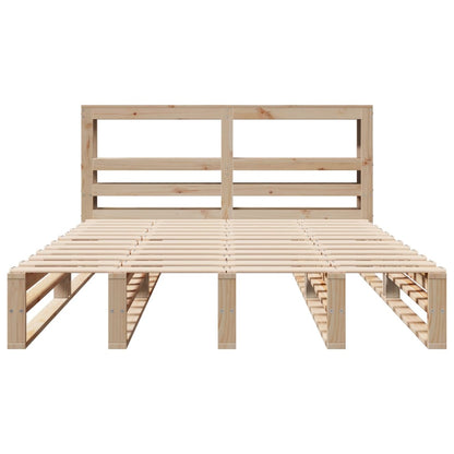 Bed Frame without Mattress 140x200 cm Solid Wood Pine