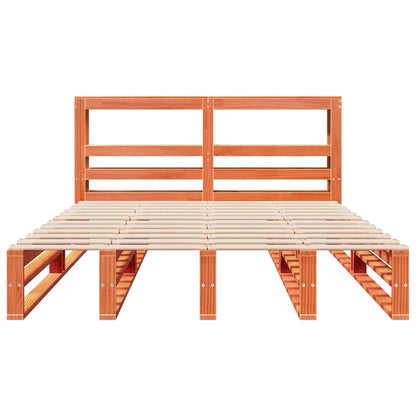 Bed Frame without Mattress Wax Brown 140x200 cm Solid Wood Pine