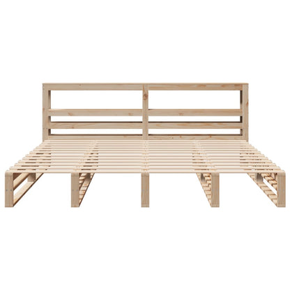 Bed Frame without Mattress 200x200 cm Solid Wood Pine