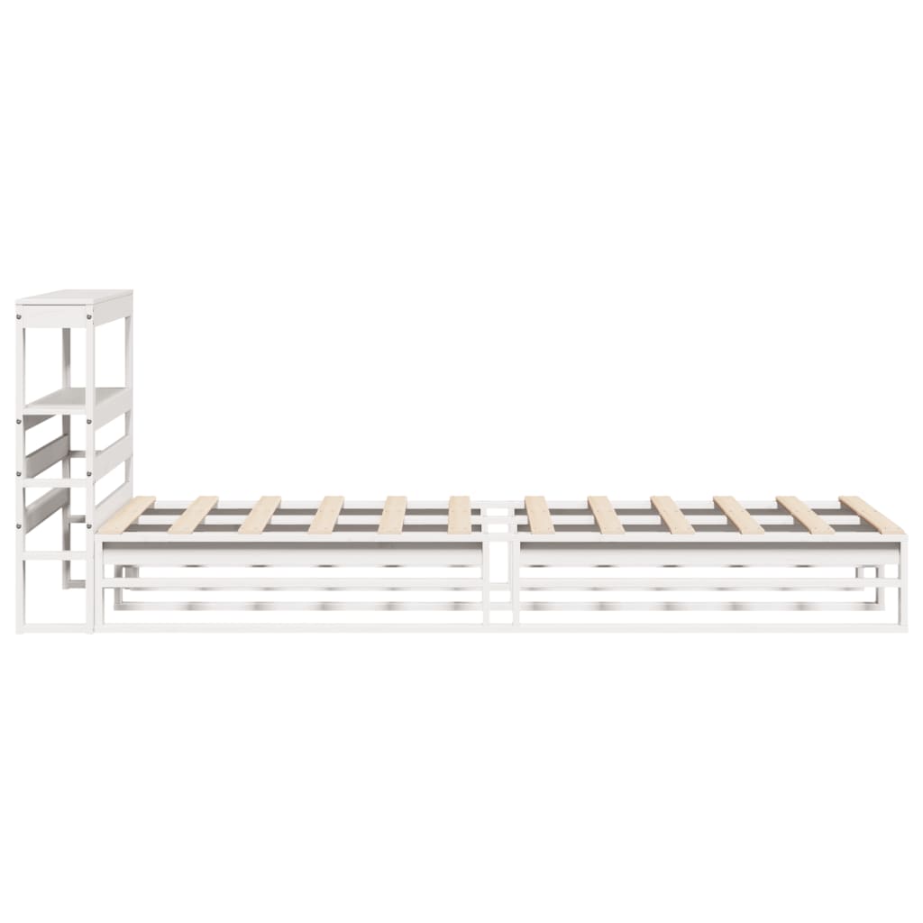 Bed Frame without Mattress White 75x190 cm Small Single Solid Wood Pine