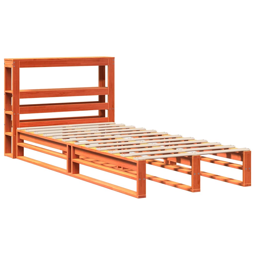 Bed Frame without Mattress Wax Brown 75x190 cm Small Single Solid Wood Pine