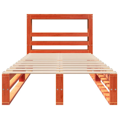Bed Frame without Mattress Wax Brown 75x190 cm Small Single Solid Wood Pine