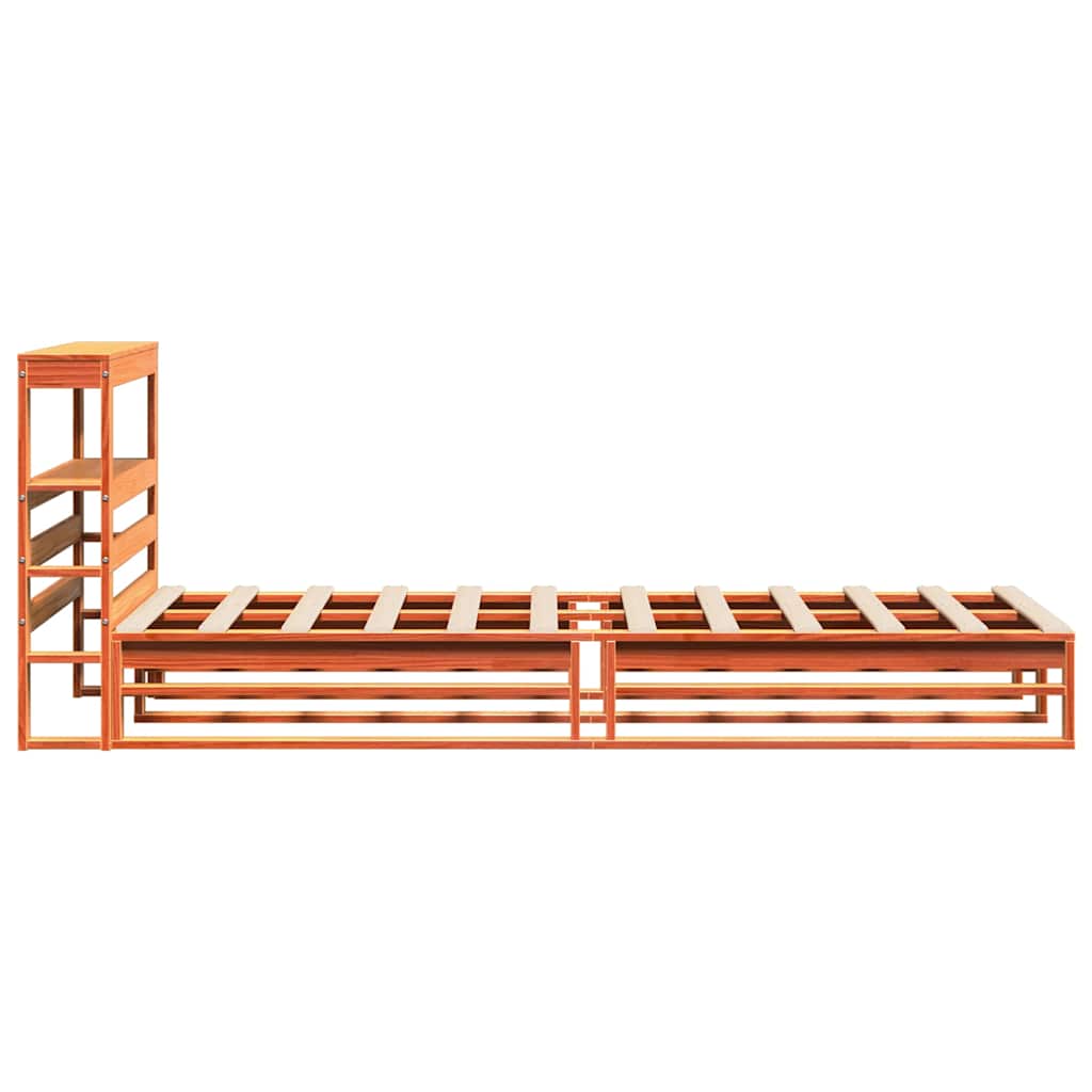 Bed Frame without Mattress Wax Brown 75x190 cm Small Single Solid Wood Pine
