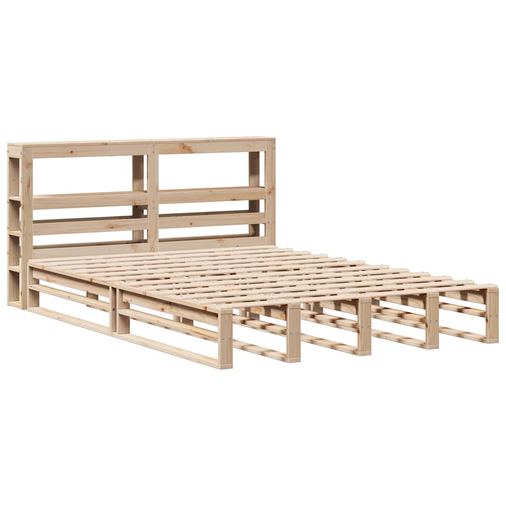 Bed Frame without Mattress 140x190 cm Solid Wood Pine