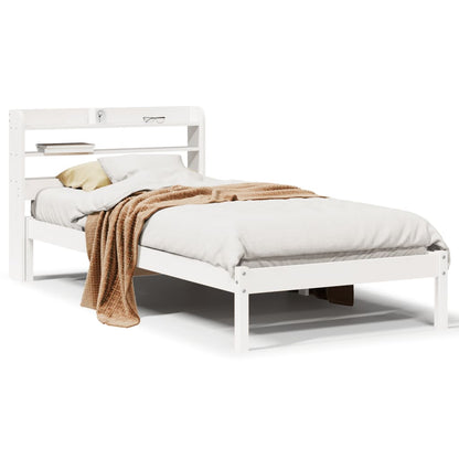 Bed Frame without Mattress White 90x190 cm Single Solid Wood Pine